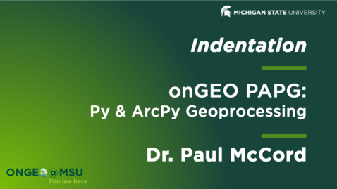 Thumbnail for entry onGEO-PAPG: Lesson 3 - Indentation