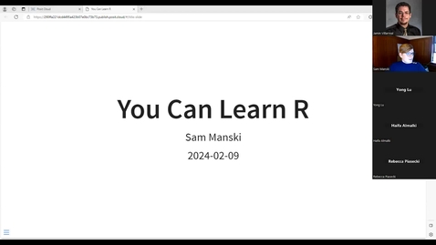 Thumbnail for CSTAT 2024 Spring Semester - You Can Learn R - Part 1 (Intro to R)