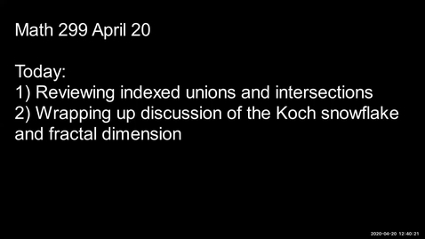 Thumbnail for 4/20 Review of unions and intersections