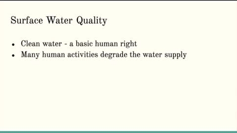 Thumbnail for entry ISS310: Surface Water Quality