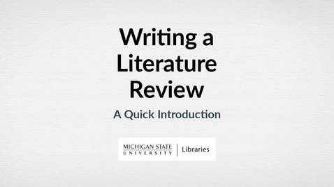introduction for literature review