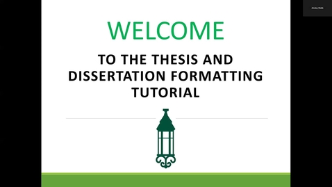 Thumbnail for Fall 2024 Electronic Thesis &amp; Dissertation Formatting Tutorial