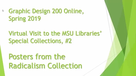 Thumbnail for Graphic Design 200 (Online) Virtual Visit to Special Collections: Radicalism Posters