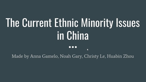 Thumbnail for entry ISS330B-001-Current Ethnic Minority Issues in China
