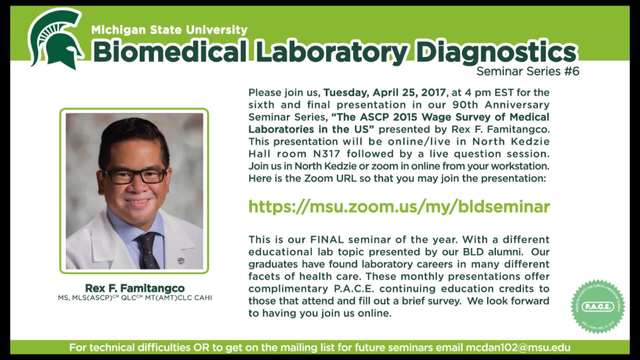 Bld Seminar Series Monthly Video Seminars Biomedical Laboratory Diagnostics Program