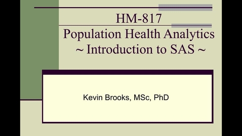 Thumbnail for HM817 Getting-Started-with-SAS-Studio_2