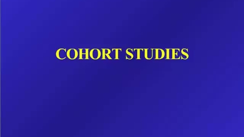Thumbnail for HM 803 Cohort Studies