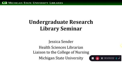 Thumbnail for entry Undergraduate Research Library Seminar