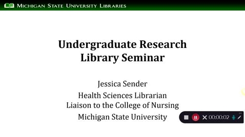 Thumbnail for Undergraduate Research Library Seminar