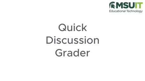 Thumbnail for Quick Discussion Grader for D2L Discussions