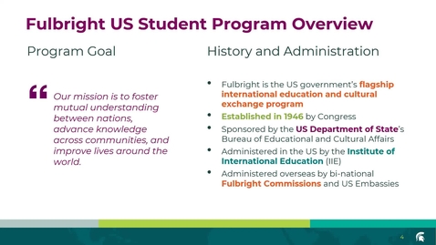 Thumbnail for Fulbright US Student Program (IIE) Information Session - May 2024