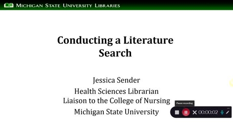 Thumbnail for entry Conducting a Literature Search