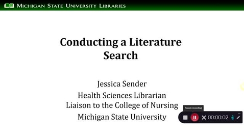 Thumbnail for Conducting a Literature Search