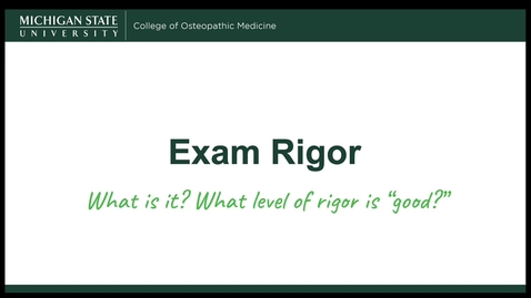 Thumbnail for Exam Analytics: Rigor