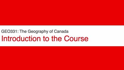 Thumbnail for GEO331: Introduction Video