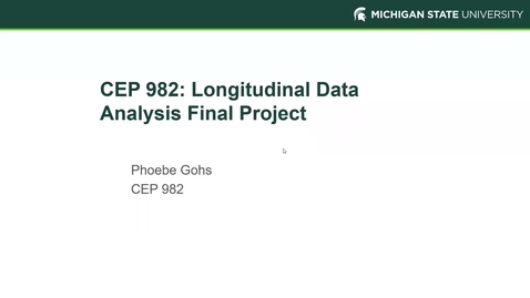 Thumbnail for CEP 982 Longitudinal Data Analysis Project Presentation