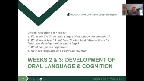 Thumbnail for CEP 345: Development of Oral Language &amp; Cognition Part 2