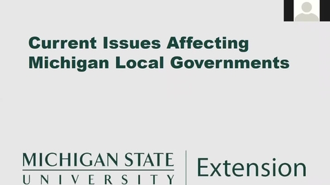 Thumbnail for entry Current Issues Affecting Michigan Local Governments: Data Informed Decision-Making