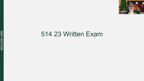 Thumbnail for entry OMM 514 23 Written Exam Overview