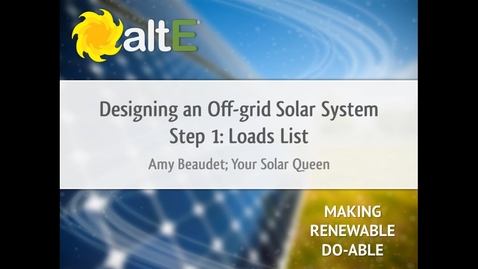 Thumbnail for entry Loads List: Off Grid Solar Power System Design - Step 1