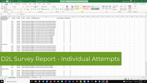 Thumbnail for entry D2L Survey Report PivotTable