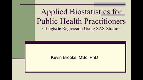 Thumbnail for HM878_LogisRegressionAnalysisSAS_Studio