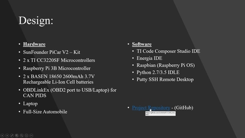 Thumbnail for entry V2V IoT System (Wireless Steering) - ECE 830