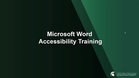 Thumbnail for entry Microsoft Word Accessibility Training