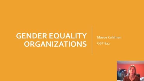 Thumbnail for entry Gender Equality Organizations