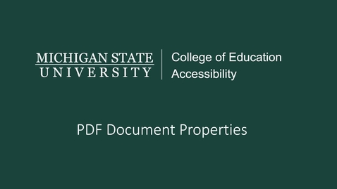 Thumbnail for PDF Document Properties Tutorial