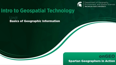 Thumbnail for entry onGEO-IGT: VIDEO: Basics of Geographic Information
