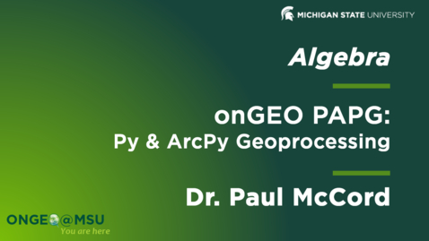 Thumbnail for onGEO-PAPG: L3 - Comments and Algebra