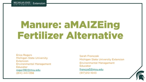 Thumbnail for Manure for field crops