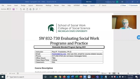 Thumbnail for entry SW832 - Spring 2021 - Syllabus Review