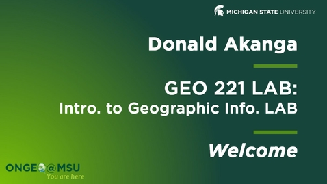 Thumbnail for GEO221Lab: Introduction to your Instructor, Summer 2023 (Donald Akanga)