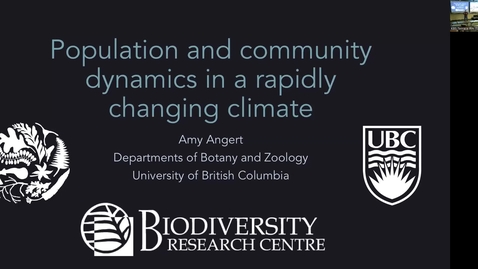 Thumbnail for Eminent Ecologist - Amy Angert - June 8th 2022