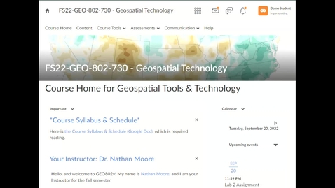 Thumbnail for Geo802v: How to view your grade and Instructor's feedback in a Lab Assignment or Exam (D2L Quizzes)