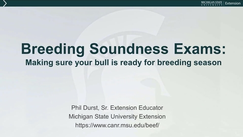 Thumbnail for entry Breeding Soundness Exam Clinic - West Branch, MI