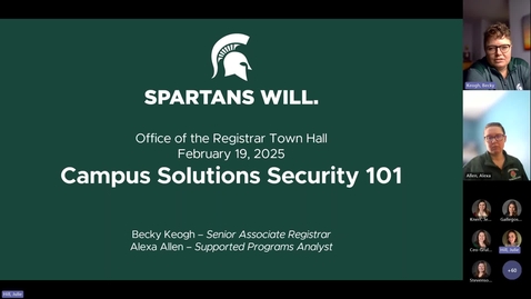 Thumbnail for Campus Solutions Security 101 - RO Town Hall