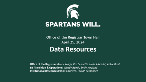 Thumbnail for Data Resources - RO (and friends!) Town Hall