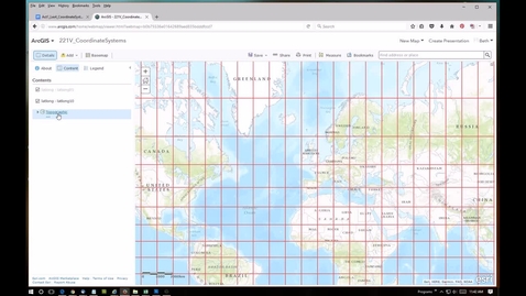 Thumbnail for entry Geo221v Activity, Coordinate Systems: Using ArcGIS Online