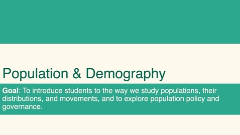 Thumbnail for entry ISS310: Introduction to Population &amp; Demography