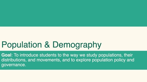 Thumbnail for ISS310: Introduction to Population &amp; Demography