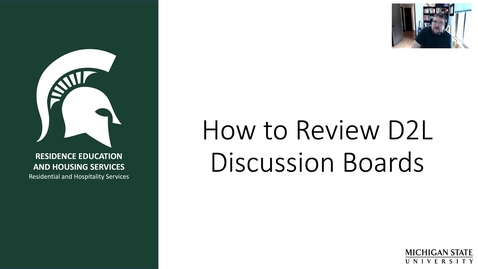 Thumbnail for entry Reviewing D2L Discussion Boards