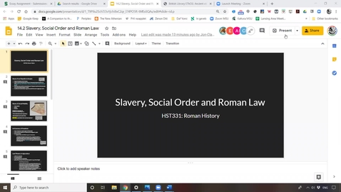 Thumbnail for entry Lecture 14.2 Slavery, Social Order &amp; Roman Law