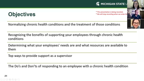 Thumbnail for Supervisor Training Series (Class 1 of 4): Supporting Employees with Chronic Health Conditions (Both mental health and physical health) 