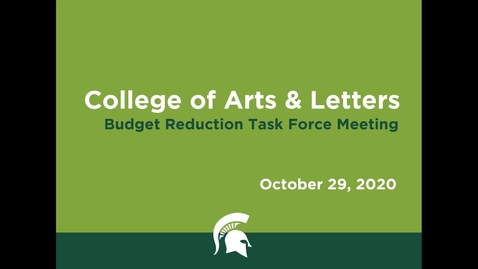 Thumbnail for entry CAL Budget Reduction Task Force Meeting (October 29, 2020)