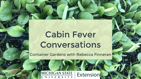 Thumbnail for entry Cabin Fever Conversations - Container Gardening