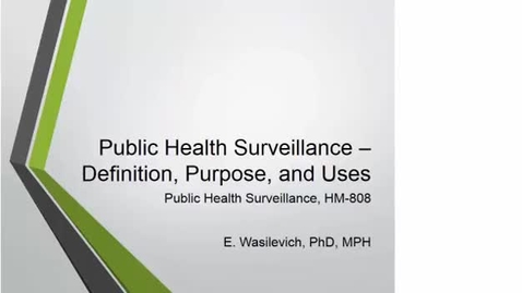 Thumbnail for entry HM808PublicHealthSurveillance