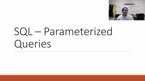 Thumbnail for entry CSE480 - Week04 - Parameterized Queries
